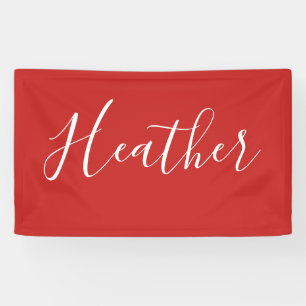 Ihr benutzerdefiniertes weißes Skript in Rot Banner