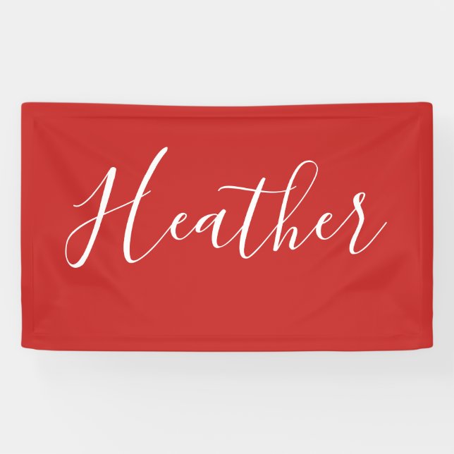 Ihr benutzerdefiniertes weißes Skript in Rot Banner (Horizontal)