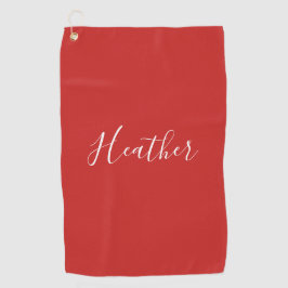 Ihr benutzerdefiniertes weißes Skript in Rot Golfhandtuch