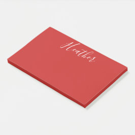 Ihr benutzerdefiniertes weißes Skript in Rot Post-it Klebezettel