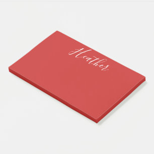 Ihr benutzerdefiniertes weißes Skript in Rot Post-it Klebezettel