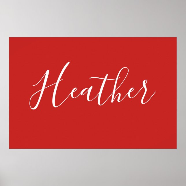 Ihr benutzerdefiniertes weißes Skript in Rot Poster (Vorne)