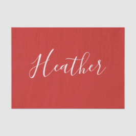 Ihr benutzerdefiniertes weißes Skript in Rot Seidenpapier