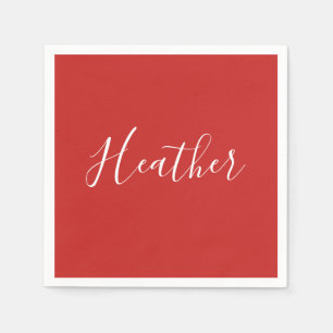 Ihr benutzerdefiniertes weißes Skript in Rot Serviette