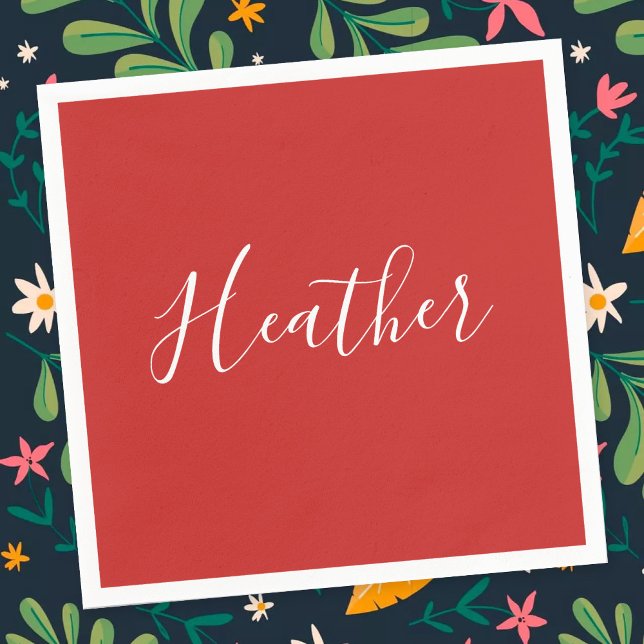 Ihr benutzerdefiniertes weißes Skript in Rot Serviette (Von Creator hochgeladen)