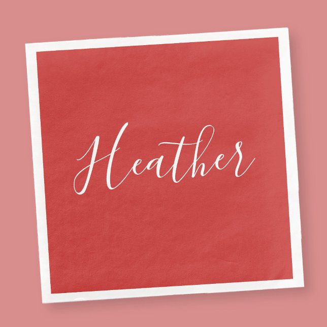 Ihr benutzerdefiniertes weißes Skript in Rot Serviette (Von Creator hochgeladen)