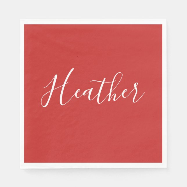 Ihr benutzerdefiniertes weißes Skript in Rot Serviette (Vorderseite)