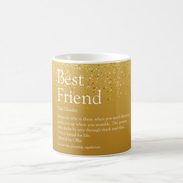 Ihr bester Freund Definition Gold Glitzer Glam Kaffeetasse (Mittel)