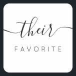 Ihr bevorzugter moderner Kalligrafie-Gefallen Quadratischer Aufkleber<br><div class="desc">Ihr Lieblings-Lieblingsticker mit moderner Kalligraphie für die Begrüßungstasche. Das Design zeichnet sich durch ein modernes Skripttextlayout aus. Um erweiterte Änderungen vorzunehmen,  wählen Sie bitte unter Personalisieren dieser Vorlage die Option "Klicken Sie auf,  um weitere Anpassungen vorzunehmen".</div>