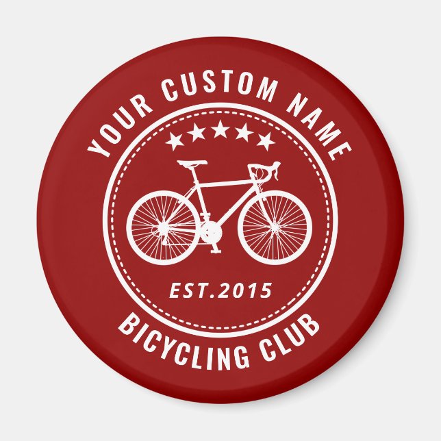 Ihr Bike Club Familie oder Standort Name Custom Re Magnet (Vorne)