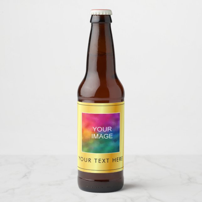 Ihr Bild oder Logo hier Moderne Imitate Gold-Vorla Bierflaschenetikett (Vorderseite)