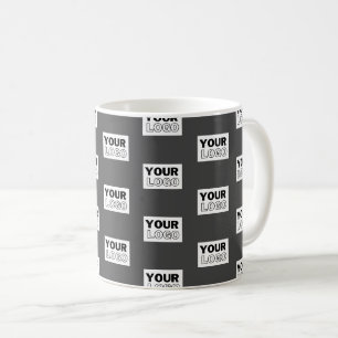 Ihr Bilddesign oder Firmenlogo gekachelt   Grau Kaffeetasse