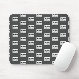 Ihr Bilddesign oder Firmenlogo gekachelt Grau Mousepad