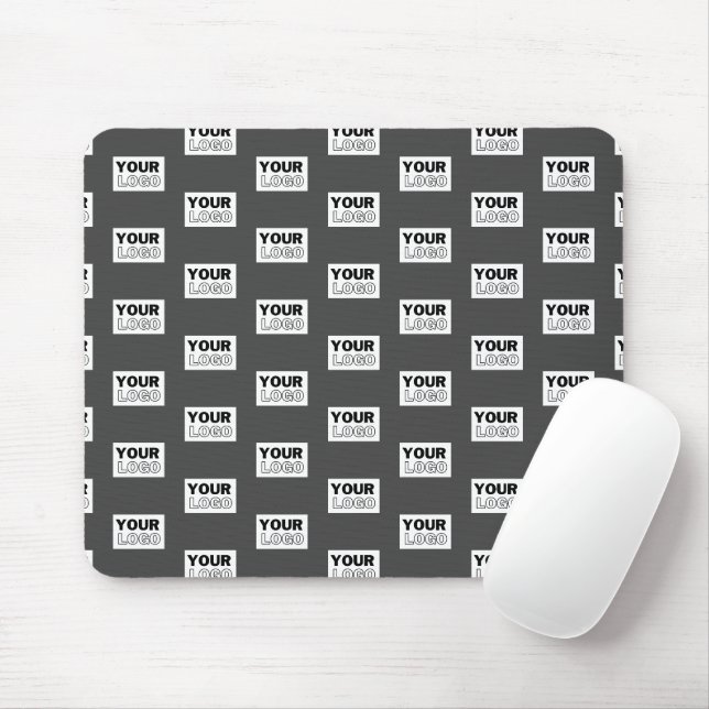 Ihr Bilddesign oder Firmenlogo gekachelt | Grau Mousepad (Mit Mouse)