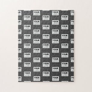 Ihr Bilddesign oder Firmenlogo gekachelt Grau Puzzle