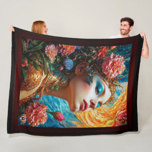 Ihr Blumenzauber AI Concept Art von Xzendor7 Fleecedecke