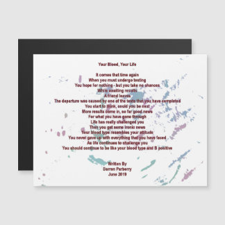 Ihr Blut, Ihr Leben 10cm x 14cm Magnetkarte