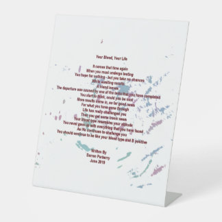 Ihr Blut, Ihr Leben 25cm x 30cm Pedestal-Zeichen Sockelschild