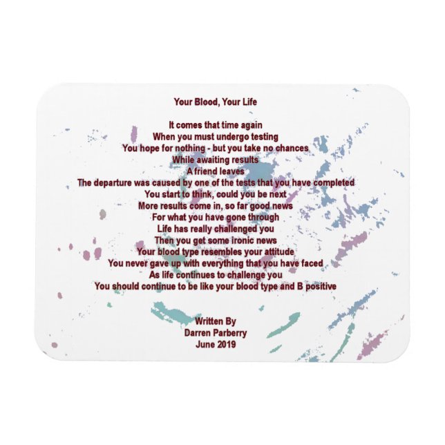 Ihr Blut, Ihr Leben 7cm x 10cm Flexible Magnet (Horizontal)