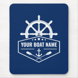 Ihr Boot Name Nautical Anchor Oars Helm Navy Mousepad