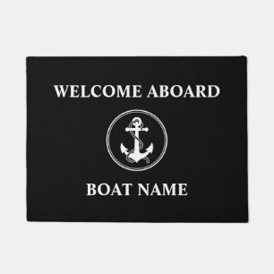Ihr Boot Name Roope & Anchor Black Willkommen auf  Fußmatte
