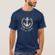 Ihr Boot oder Name Anchor Gold Style Laurel Marine T-Shirt (Vorderseite)