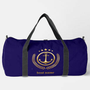 Ihr Boot oder Name Anker Navy Duffle Bag