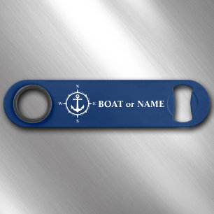 Ihr Boot oder Name Nautical Compass Anchor Navy Speed Flaschenöffner