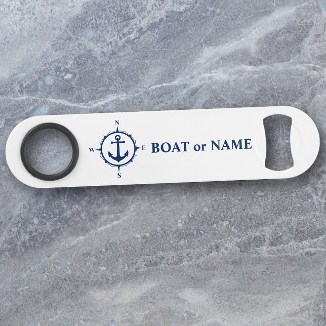 Ihr Boot oder Name Nautical Compass Anker Weiß Speed Flaschenöffner (Von Creator hochgeladen)
