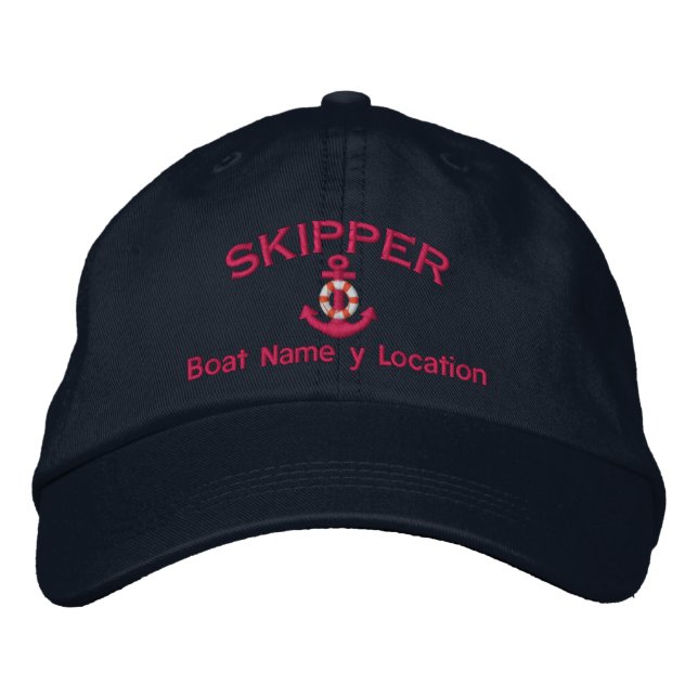 Ihr Boot wird von Ihrem Fahrer so benannt, wie Sie Bestickte Kappe (Vorderseite)