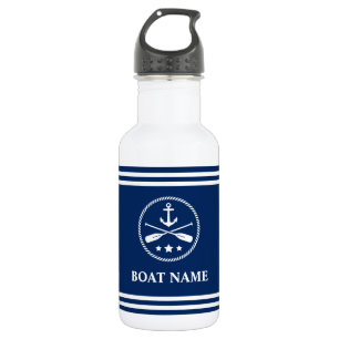 Ihr Bootname Anker & Oars gestrichen Edelstahlflasche