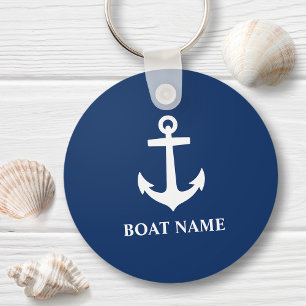 Ihr Bootname Ankerblau Schlüsselanhänger