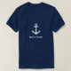 Ihr Bootname Ankerblau T-Shirt (Design vorne)