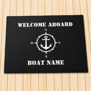 Ihr Bootname Compass Anker Willkommen auf der schw Fußmatte