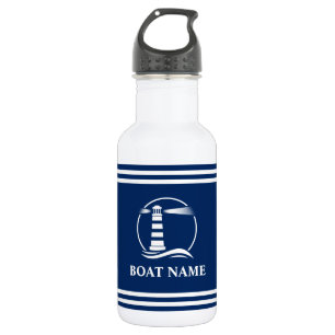 Ihr Bootname Nautical Lighthouse Strichen Edelstahlflasche