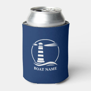 Ihr Bootname oder Textname Klassischer Leuchtturm Dosenkühler