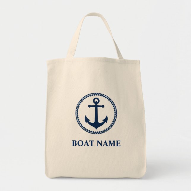Ihr Bootname Sea Anchor Ökologische Lebensmittelge Tragetasche (Vorne)