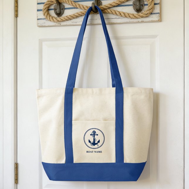 Ihr Bootname Seil & Anker Tote Tasche (Von Creator hochgeladen)