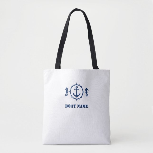 Ihr Bootname Tasche Seepferd Anchor sh0d (Vorderseite)