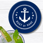 Ihr Bootname | Vintag Nautical Anchavy 4pc Untersetzer Set<br><div class="desc">Ihr Personalisierter Bootsname mit Vintagem Nautical Anchor 4pc Untersetzer Set auf Navy Blue.</div>