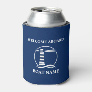 Ihr Bootname Willkommen im klassischen Leuchtturm Dosenkühler