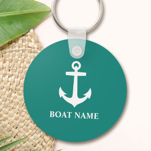 Ihr Bootsname Anchor Nautical Style Schlüsselanhänger