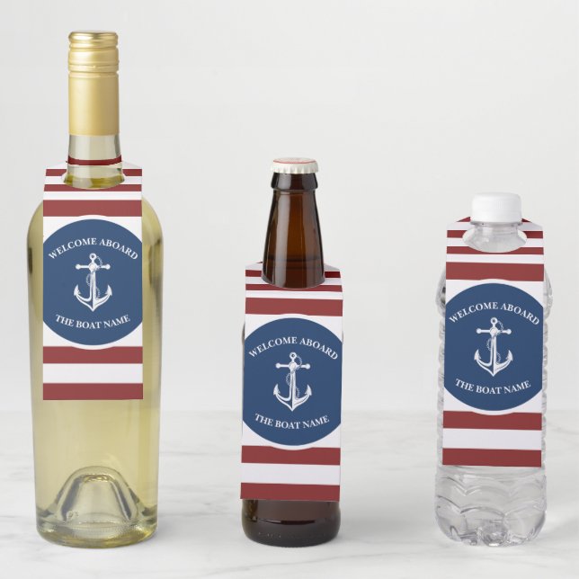 Ihr Bootsname Anker Flaschenanhänger (Beispiel)