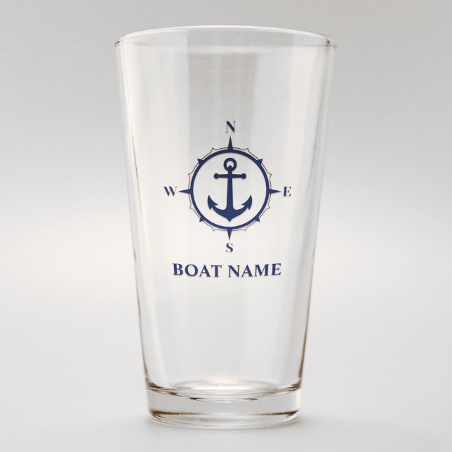 Ihr Bootsname Blue Compass Anker Glas (Von Creator hochgeladen)