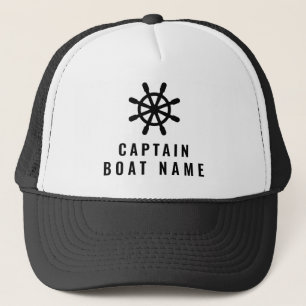 Ihr Bootsname Name Nautical Ships Wheel Helm Truckerkappe