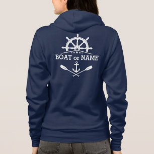 Ihr Bootsname Nautical Anker Oars Helm Stars Hoodie
