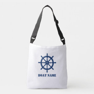 Ihr Bootsname Nautical Schiffe Steuerrad Tragetaschen Mit Langen Trägern