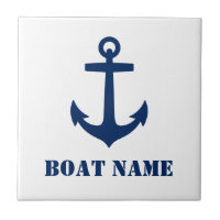 Ihr Bootsname oder Familienname Anker Navy Blue