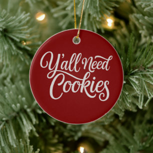 Ihr braucht Kekse Lustiger Händler Backen Bäcker Keramik Ornament
