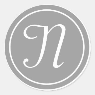 Ihr Brief, benutzerdefinierte Monogramm N Anfangsg Runder Aufkleber